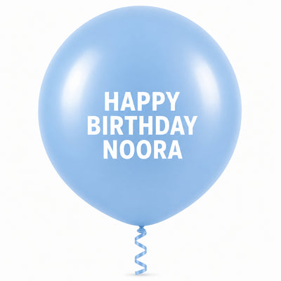 Sempertex Latex Personalised Helium Balloon - Pastel Matte Blue - 24 Inch