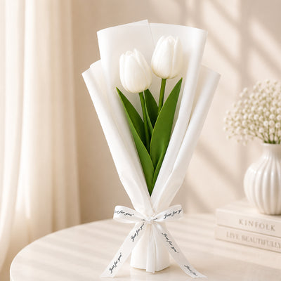Premium White Tulip Flower Bouquet