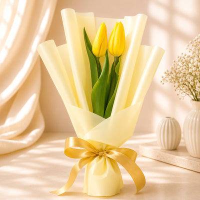 Premium Yellow Tulip Flower Bouquet