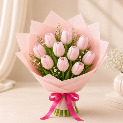 Luxury Pink Tulip Flower Bouquet