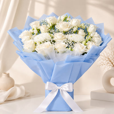 Elegant Mixed White Flower Bouquet