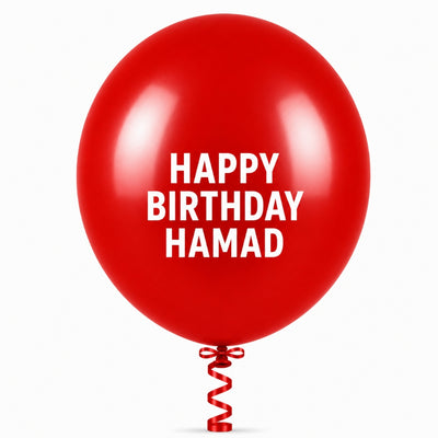 Sempertex Latex Personalised Helium Balloon - Red - 18 Inch