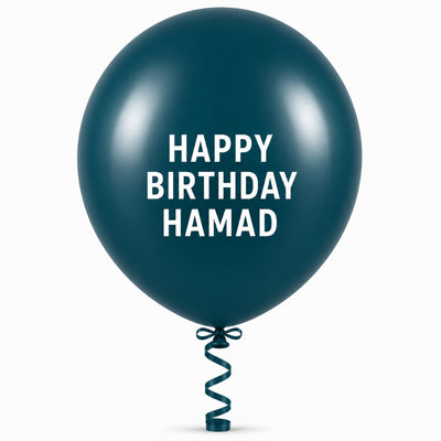 Sempertex Latex Personalised Helium Balloon - Deep Teal - 18 Inch