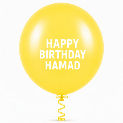 Sempertex Latex Personalised Helium Balloon - Pastel Matte Yellow - 18 Inch