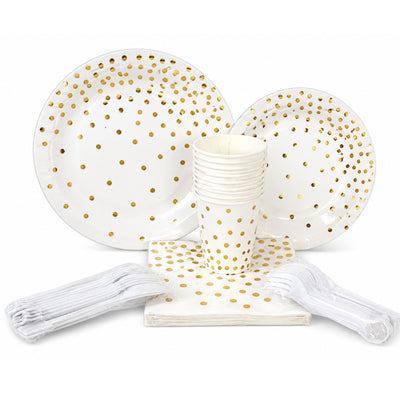 Golde Polka Dots Disposable 10Pcs Party Set - Dining Set