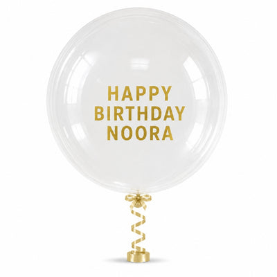 Sempertex Latex Personalised Helium Balloon - Crystal Clear - 18 Inch