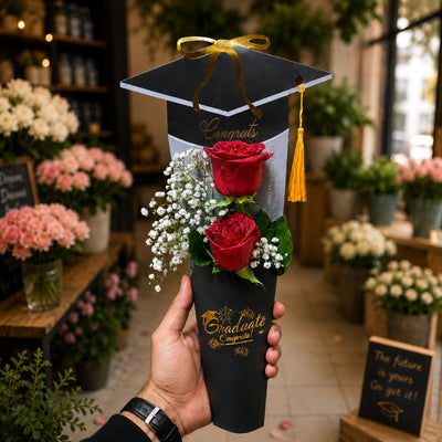 Graduation Red Rose Gift Bouquet