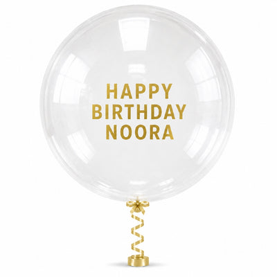 Sempertex Latex Personalised Helium Balloon - Crystal Clear - 24 Inch