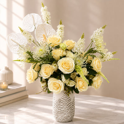Premium Elegant Artificial Flower Vase Arrangement