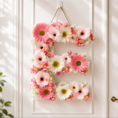Personalized Artificial Floral Letter E Arrangement