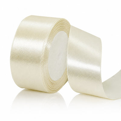 Party Decoration Satin Gift Ribbon - Cream - 2 Inch X 25 Yards
