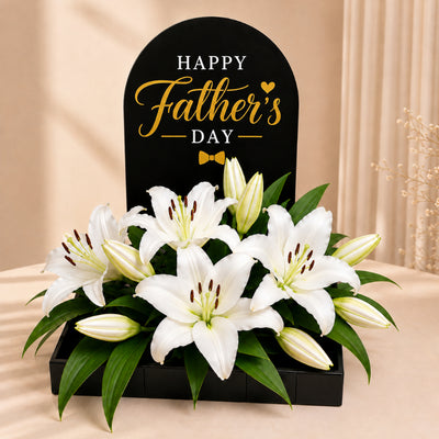 Father's Day White Lily Fresh Flower Arrangement
