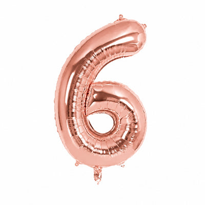 Happy Birthday Party Decoration Foil Balloon Number 6 - Rose Gold - 40 Inch