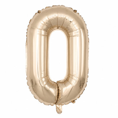 Happy Birthday Party Decoration Foil Balloon Number 0 - Champagne Gold - 40 Inch