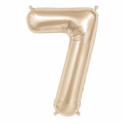Happy Birthday Party Decoration Foil Balloon Number 7 - Champagne Gold - 40 Inch
