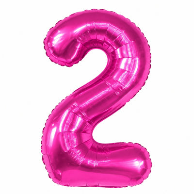 Happy Birthday Party Decoration Foil Balloon Number 2 - Hot Pink - 40 Inch