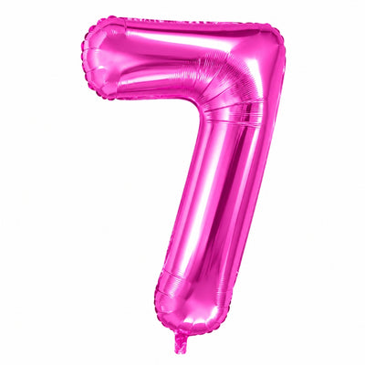 Happy Birthday Party Decoration Foil Balloon Number 7 - Hot Pink - 40 Inch