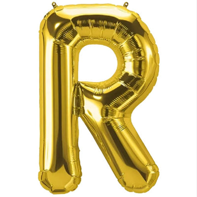 Party Decoration Alphabetic Letter R Foil Balloon - Gold Colour - 40 Inches