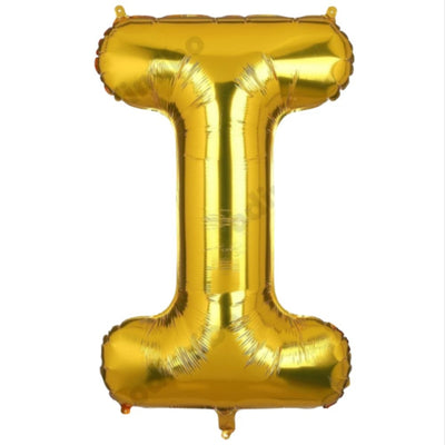Party Decoration Alphabetic Letter I Foil Balloon - Gold Colour - 40 Inches
