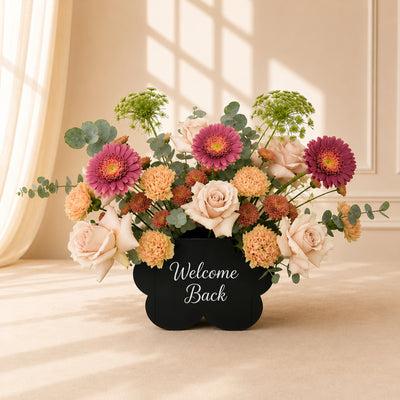 Welcome Back Acrylic Box Flower Arrangement