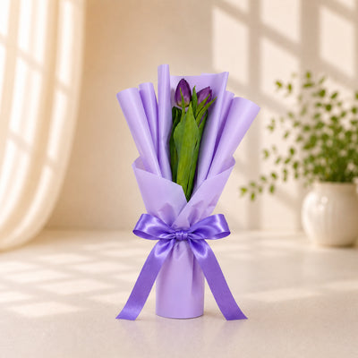 Premium Purple Tulip Flower Bouquet