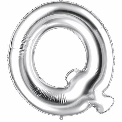 Party Decoration Alphabetic Letter Q Foil Balloon - Silver Colour - 40 Inches