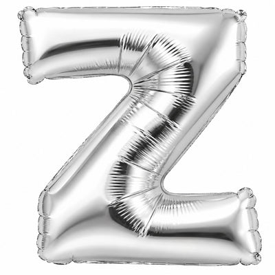 Party Decoration Alphabetic Letter Z Foil Balloon - Silver Colour - 40 Inches