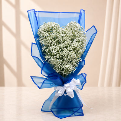 Blue Heart Gypsophila Bouquet