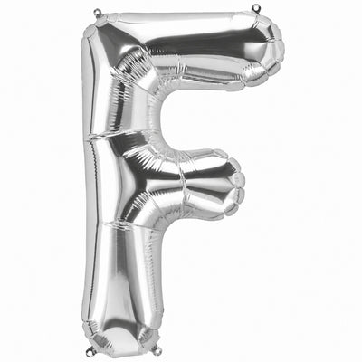 Party Decoration Alphabetic Letter F Foil Balloon - Silver Colour - 32 Inches