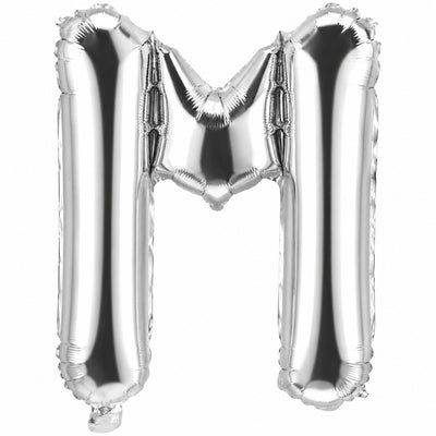 Party Decoration Alphabetic Letter M Foil Balloon - Silver Colour - 32 Inches
