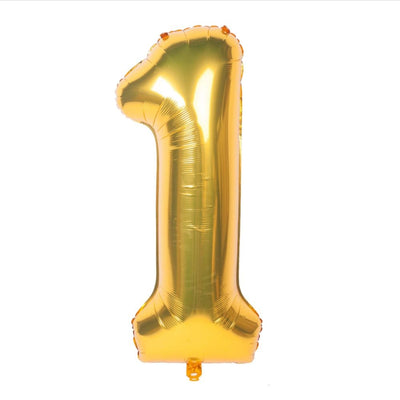 Happy Birthday Party Decoration Foil Balloon Number 1 - Gold - 32 Inch