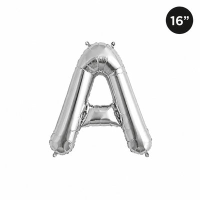 Party Decoration Alphabetic Letter A Foil Balloon - Silver Colour - 16 Inches