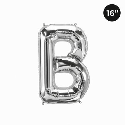 Party Decoration Alphabetic Letter B Foil Balloon - Silver Colour - 16 Inches