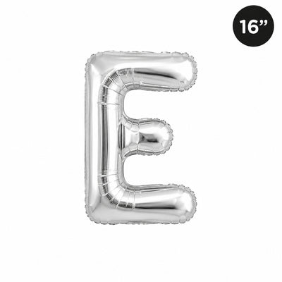 Party Decoration Alphabetic Letter E Foil Balloon - Silver Colour - 16 Inches