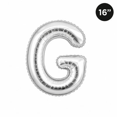 Party Decoration Alphabetic Letter G Foil Balloon - Silver Colour - 16 Inches