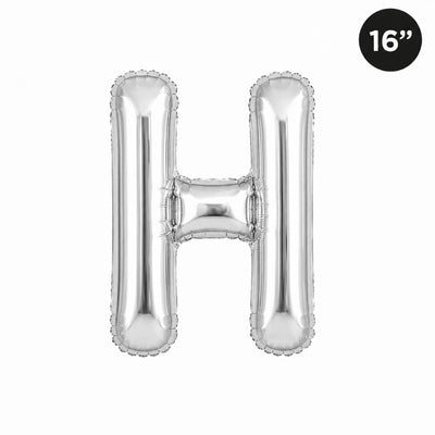 Party Decoration Alphabetic Letter H Foil Balloon - Silver Colour - 16 Inches