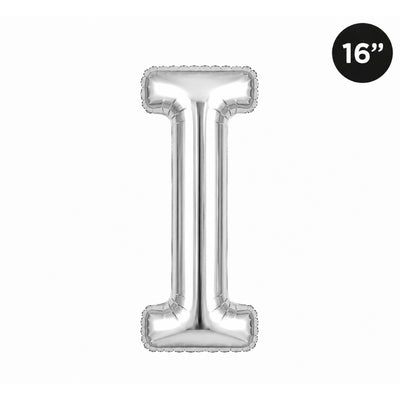 Party Decoration Alphabetic Letter I Foil Balloon - Silver Colour - 16 Inches