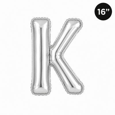 Party Decoration Alphabetic Letter K Foil Balloon - Silver Colour - 16 Inches