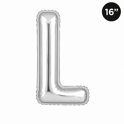 Party Decoration Alphabetic Letter L Foil Balloon - Silver Colour - 16 Inches