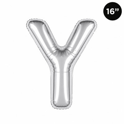 Party Decoration Alphabetic Letter Y Foil Balloon - Silver Colour - 16 Inches