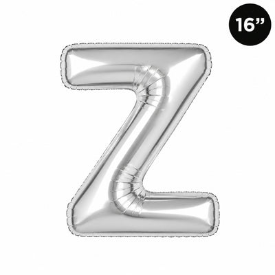 Party Decoration Alphabetic Letter Z Foil Balloon - Silver Colour - 16 Inches