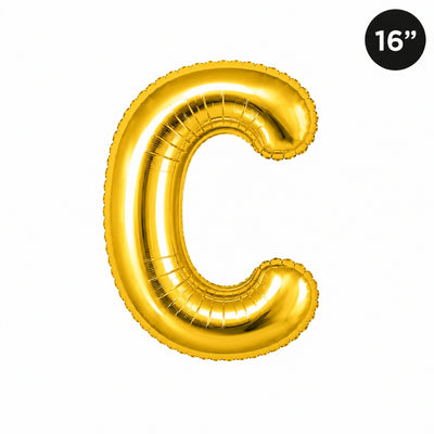 Party Decoration Alphabetic Letter C Foil Balloon - Gold Colour - 16 Inches