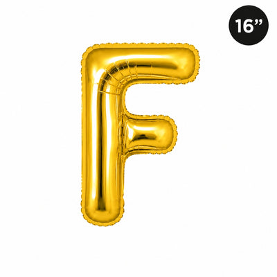 Party Decoration Alphabetic Letter F Foil Balloon - Gold Colour - 16 Inches