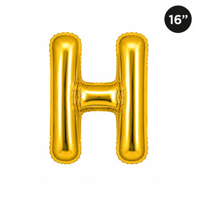 Party Decoration Alphabetic Letter H Foil Balloon - Gold Colour - 16 Inches