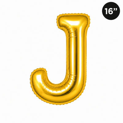 Party Decoration Alphabetic Letter J Foil Balloon - Gold Colour - 16 Inches