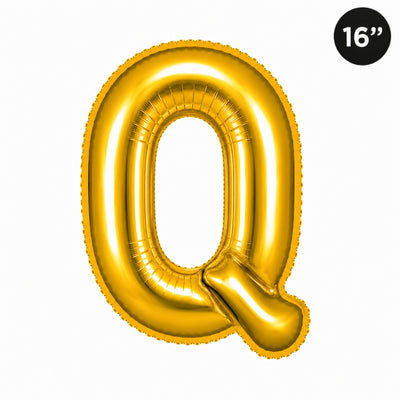 Party Decoration Alphabetic Letter Q Foil Balloon - Gold Colour - 16 Inches