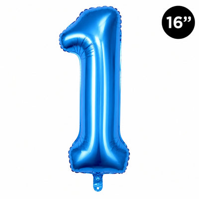 Happy Birthday Party Decoration Foil Balloon Number 1 - Blue - 16 Inch