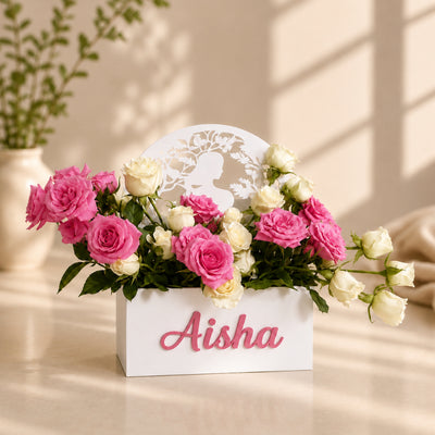 Personalized Rose Flower Box Arrangement