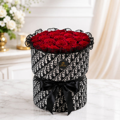 Luxury Red Rose Round Flower Bouquet Arrangement