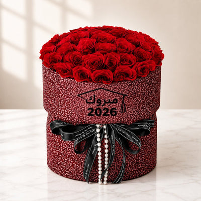 Luxury Red Rose Graduation Flower Bouquet - Fabric Bouquet
